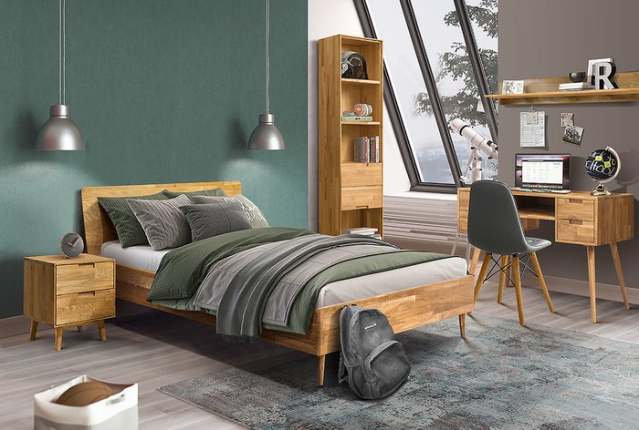 Кровать Ирвинг 140x200 из массива дуба - лучшие Кровати для спальни в INMYROOM