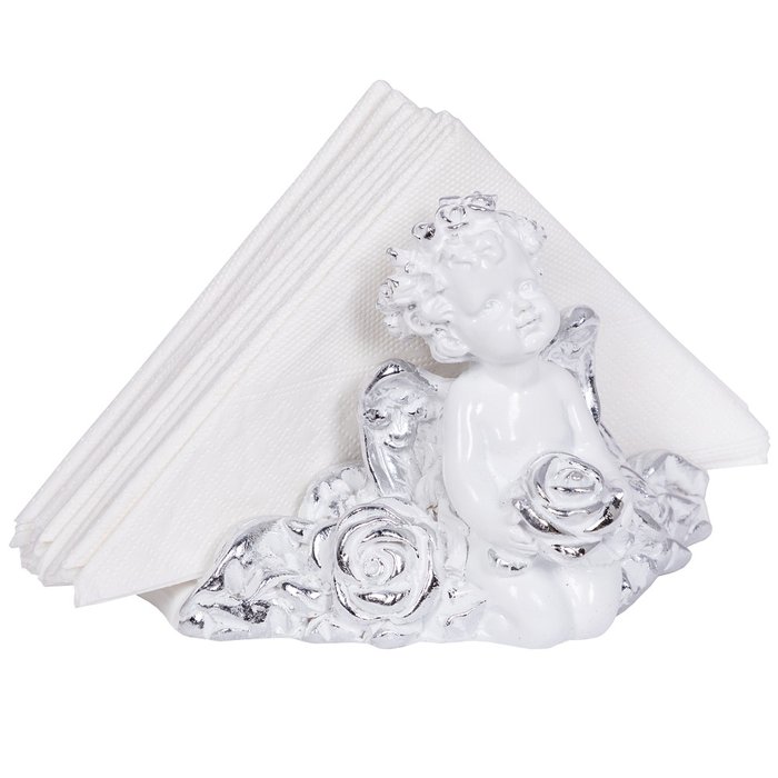 Салфетница Ангел Роуз бело-серебряного цвета - купить Аксессуары для кухни по цене 2278.0