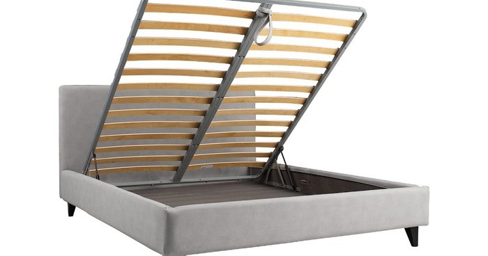 Кровать с подъемным механизмом Roxy-2 180х200 серого цвета - лучшие Кровати для спальни в INMYROOM