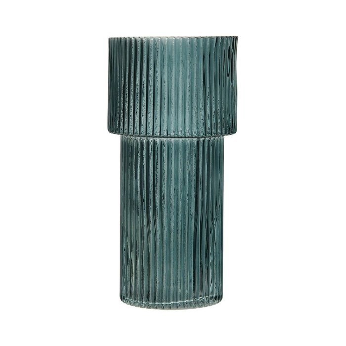 Декоративная ваза из рельефного стекла синего цвета - купить Вазы  по цене 1280.0
