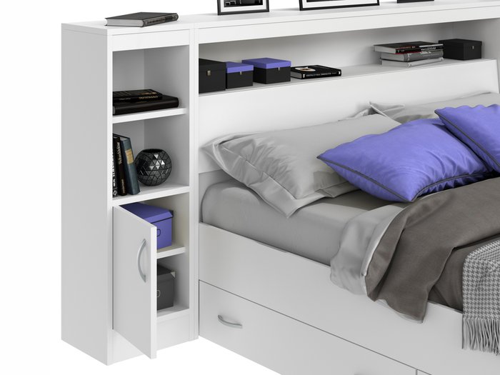 Кровать Виктория 140х200 с ящиками белого цвета - купить Кровати для спальни по цене 18300.0