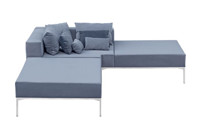 Модульный угловой диван Benson серого цвета угол левый - лучшие Угловые диваны в INMYROOM