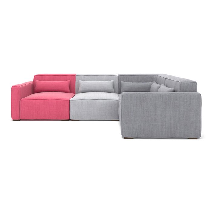 Модульный угловой диван Cubus MIX серо-розового цвета  - купить Угловые диваны по цене 83800.0