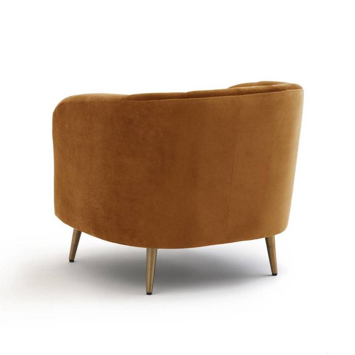 Кресло велюровое Leone светло-коричневого цвета - лучшие Интерьерные кресла в INMYROOM
