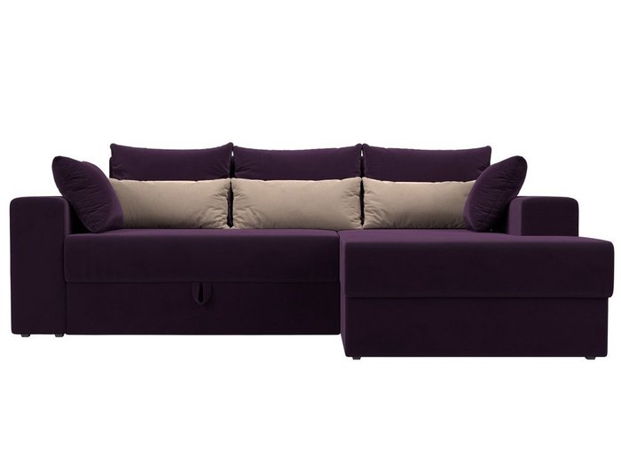 Угловой диван-кровать Мэдисон фиолетово-бежевого цвета правый угол - купить Угловые диваны по цене 41990.0