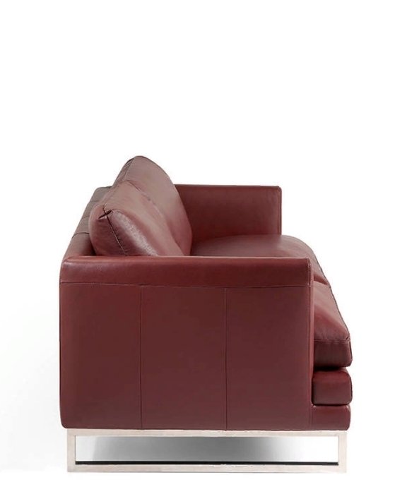 Диван Personal Piel трехместный бордового цвета - лучшие Прямые диваны в INMYROOM