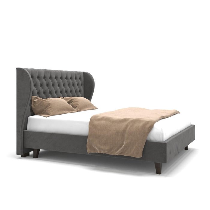 Кровать Lauren на ножках серая 160х200 - лучшие Кровати для спальни в INMYROOM