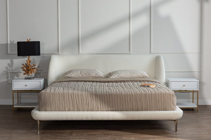 Кровать Torella 160х200 молочного цвета - купить Кровати для спальни по цене 135598.0