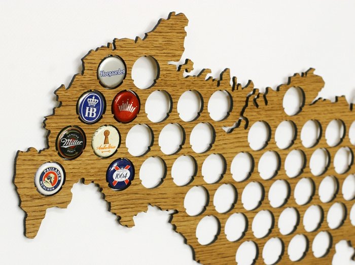 Карта для пивных крышек "Beer cap map" - купить Декор стен по цене 1600.0