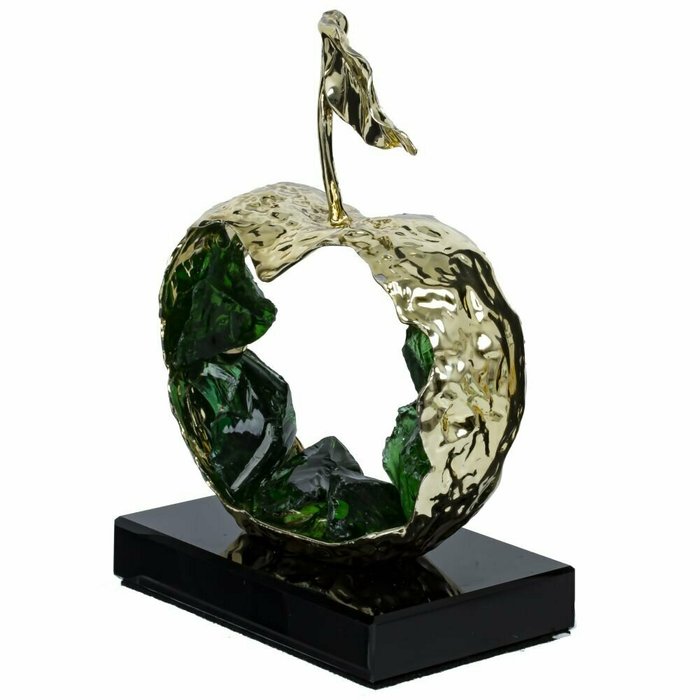 Фигура декоративная Яблоко зелено-золотого цвета - купить Фигуры и статуэтки по цене 6409.0