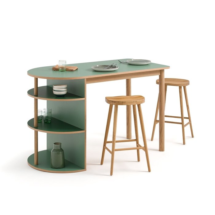 Барный стол Quillan бежево-зелёного цвета - купить Барные столы по цене 110508.0