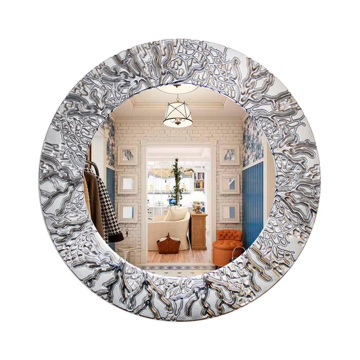 Настенное зеркало Fashion Coral серебряного цвета
