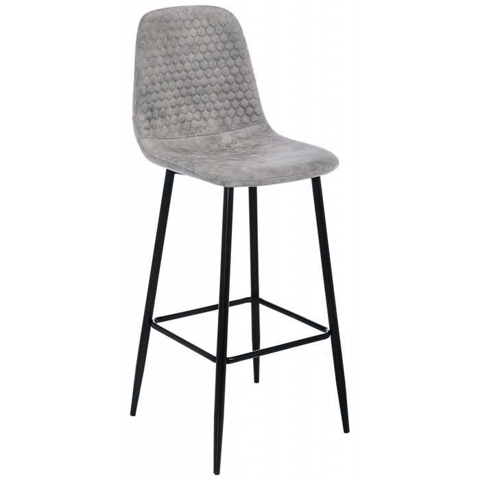 Барный стул Drop black grey серого цвета