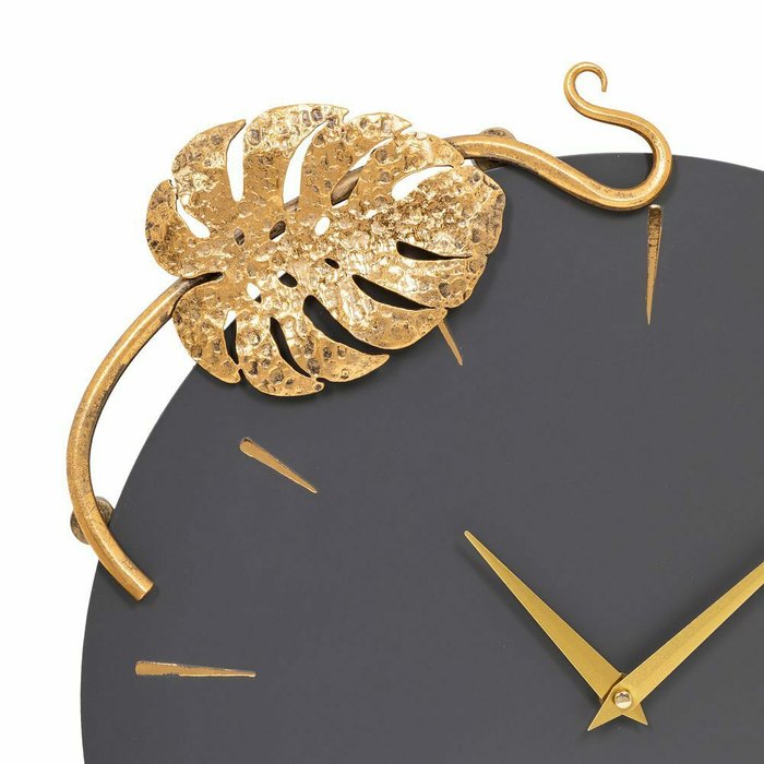 Часы настенные Monstera Deliciosa черно-золотого цвета - купить Часы по цене 7915.0