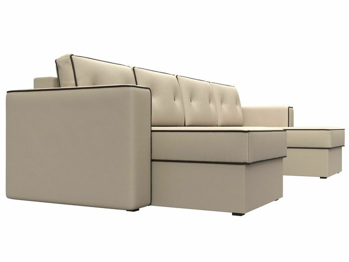 Угловой диван-кровать Принстон бежевого цвета (экокожа) - лучшие Угловые диваны в INMYROOM