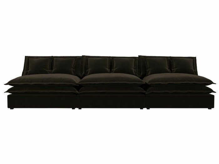 Диван Лига 040 Лонг темно-коричневого цвета  - купить Прямые диваны по цене 63999.0