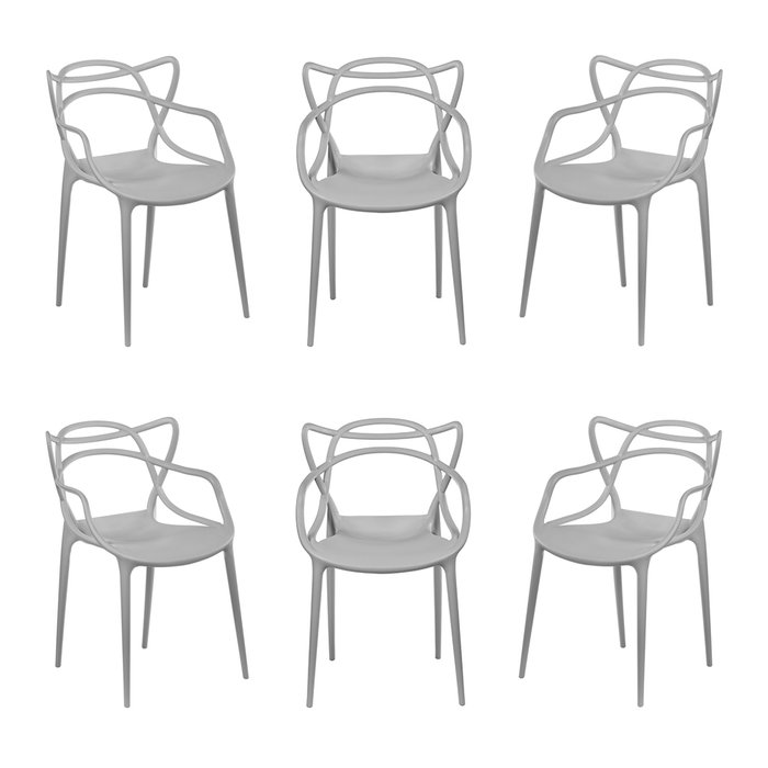 Комплект из  шести стульев Masters серого цвета