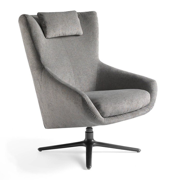 Кресло в обивке из ткани серого цвета