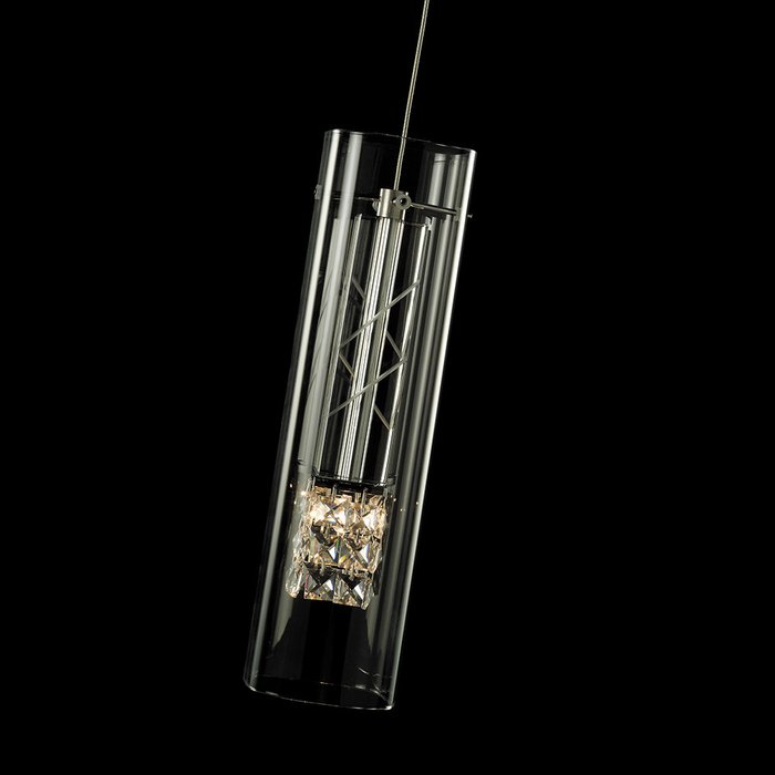 Подвесной светильник Illuminati Decollo с плафоном из прозрачного фактурного стекла с металлическим элементом - лучшие Подвесные светильники в INMYROOM