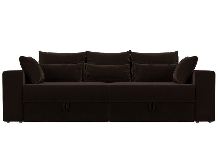 Прямой диван-кровать Мэдисон темно-коричневого цвета - купить Прямые диваны по цене 38990.0