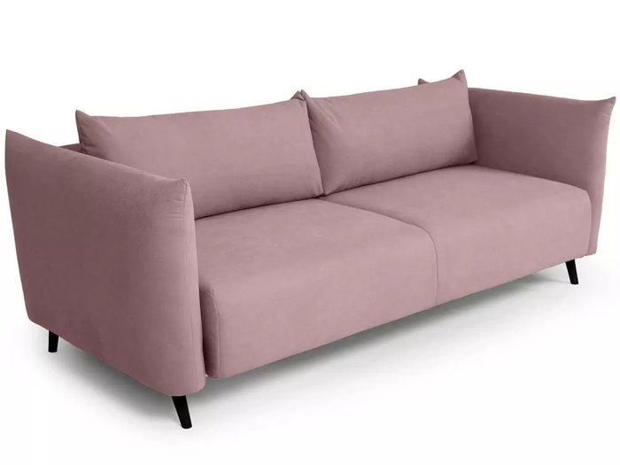 Диван-кровать Menfi розового цвета с черными ножками