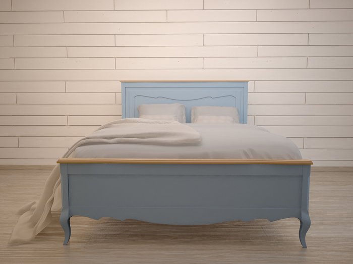 Голубая двуспальные кровать "Leontina" 160х200 см - купить Кровати для спальни по цене 133562.0