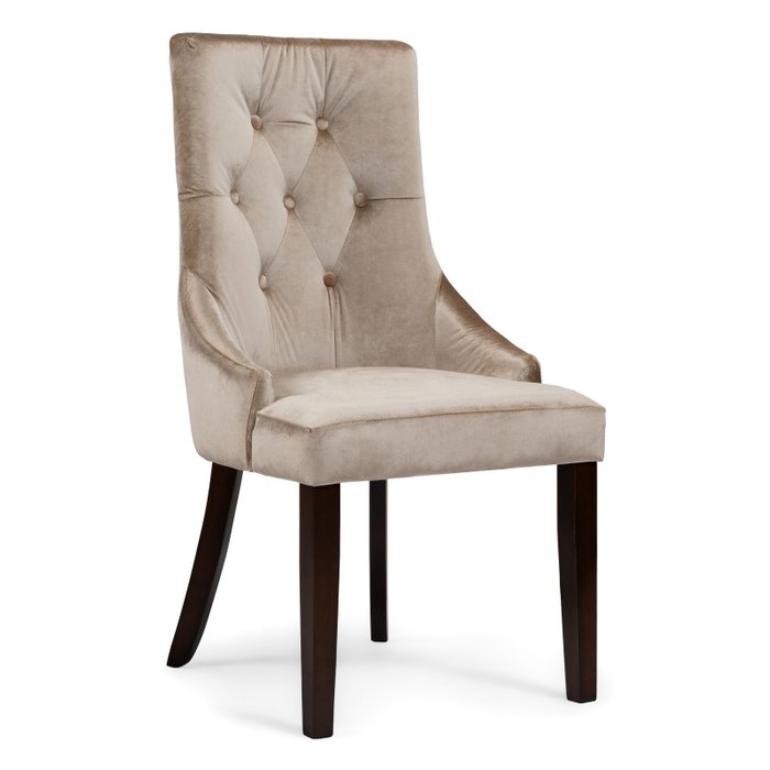 Стул Elegance dark walnut fabric beige бежевого цвета Стул Elegance dark walnut fabric beige бежевого цвета