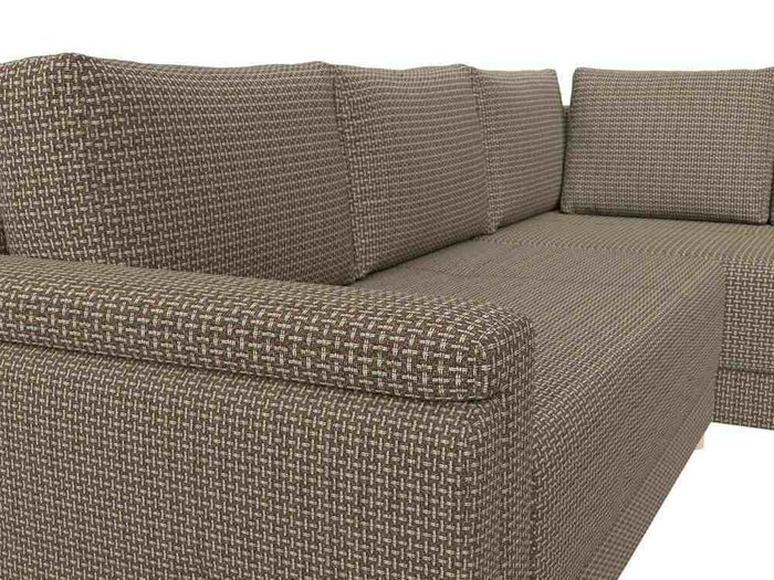 Угловой диван-кровать Лига 024 бежево-коричневого цвета правый угол - лучшие Угловые диваны в INMYROOM