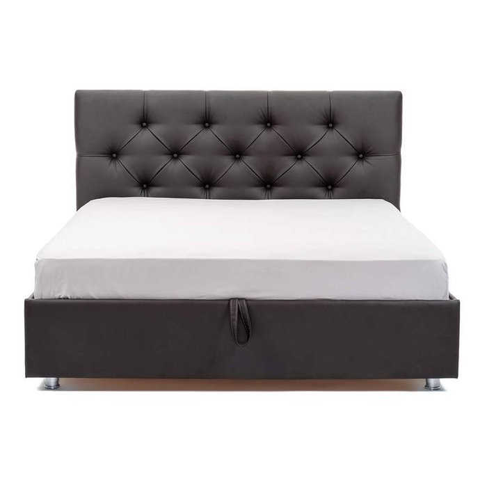 Кровать Монблан с подъемным механизмом из коричневой экокожи 160х200 - купить Кровати для спальни по цене 26990.0