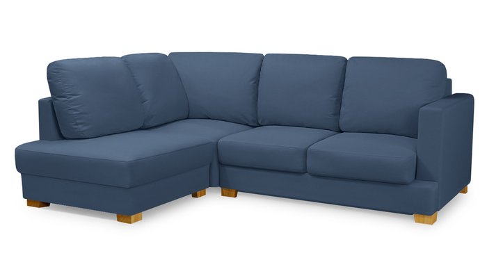 Угловой диван-кровать Плимут синего цвета