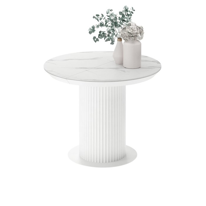 Раздвижной обеденный стол Фрах L со столешницей цвета белый мрамор - лучшие Обеденные столы в INMYROOM