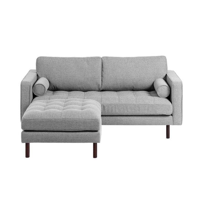 Прямой диван Bogart Light grey с пуфом - лучшие Прямые диваны в INMYROOM