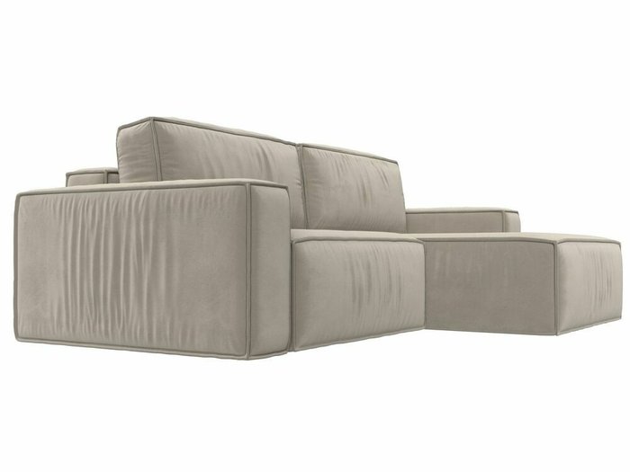 Угловой диван-кровать Прага классик бежевого цвета правый угол - лучшие Угловые диваны в INMYROOM