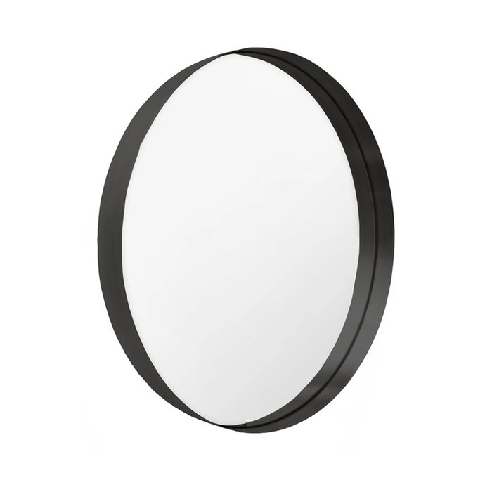 Настенное зеркало в металлической раме диаметр 60