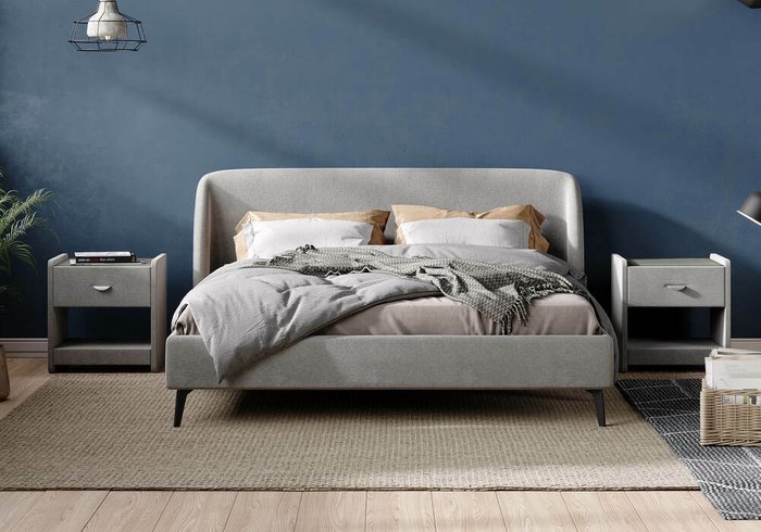 Кровать Rosa 160х200 бежево-серого цвета без основания  - лучшие Кровати для спальни в INMYROOM