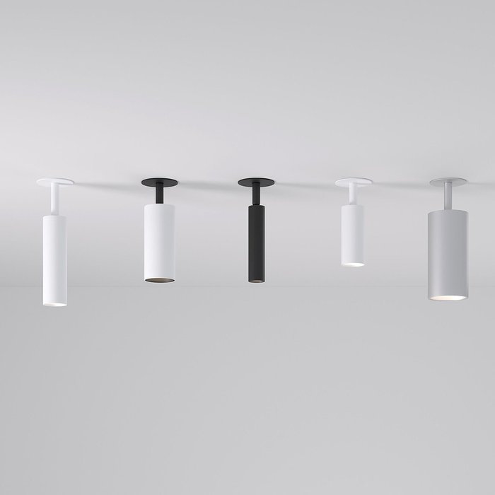 Встраиваемый светодиодный светильник Diffe 5 бело-черного цвета - лучшие Встраиваемые споты в INMYROOM