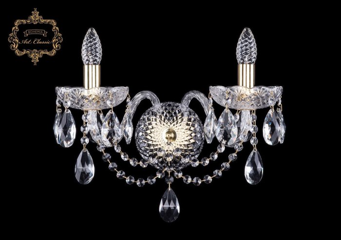 Хрустальное бра Art Classic 45271 10.12.2.165.XL.Gd.Sp подсвечник с подвесками Хрустальное бра Art Classic 45271 10.12.2.165.XL.Gd.Sp подсвечник с подвесками