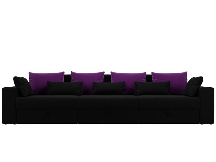 Прямой диван-кровать  Мэдисон Long  черного цвета - купить Прямые диваны по цене 49990.0