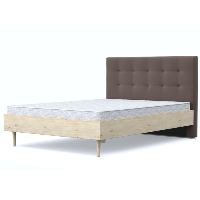 Кровать Альмена 140x200 бежево-коричневого цвета - лучшие Кровати для спальни в INMYROOM