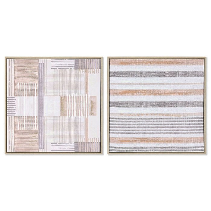 Картина Коричневый Бежевый полистирол Полотно город 52,5 x 2,8 x 52,5 cm (2 штук)