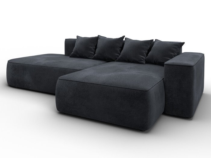 Угловой диван-кровать Лига-065 темно-серого цвета правый - купить Угловые диваны по цене 66990 Угловой диван-кровать Лига-065 темно-серого цвета правый - купить Угловые диваны по цене 66990