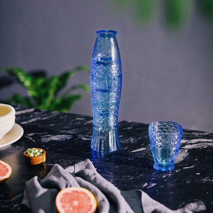 Набор из четырех стаканов Koifish голубого цвета - купить Бокалы и стаканы по цене 6780.0