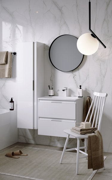 Пенал подвесной Accent белого цвета - купить Пеналы для ванной комнаты по цене 23986.0