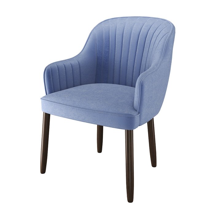 Стул-кресло мягкий Melisa синего цвета - купить Обеденные стулья по цене 21714.0