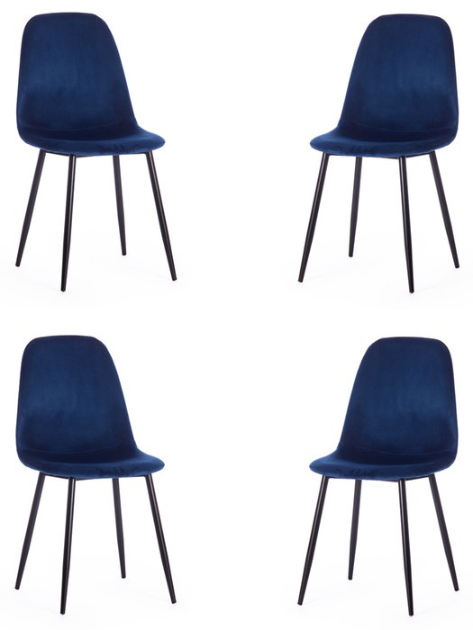 Комплект из четырех стульев Breeze темно-синего цвета