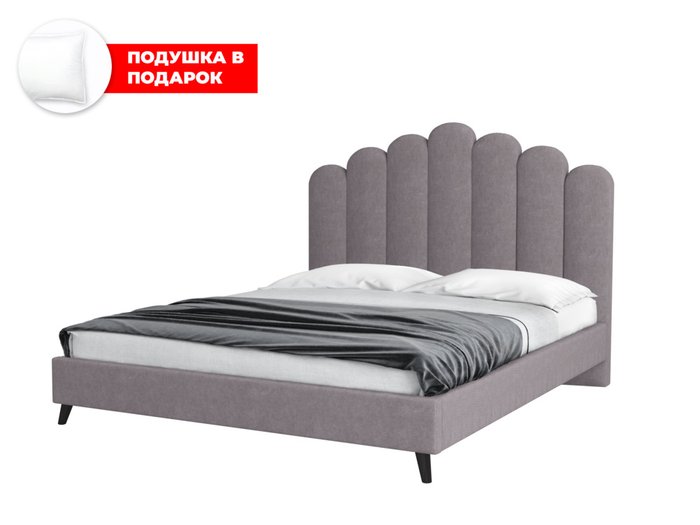 Кровать Lixano 140х200 в обивке из велюра серого цвета с подъемным механизмом Кровать Lixano 140х200 в обивке из велюра серого цвета с подъемным механизмом