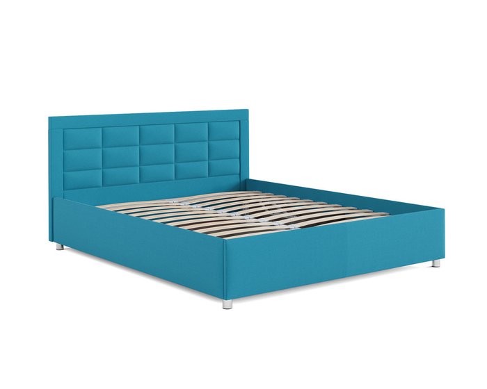 Кровать Версаль 140х190 темно-голубого цвета с подъемным механизмом (рогожка) - лучшие Кровати для спальни в INMYROOM