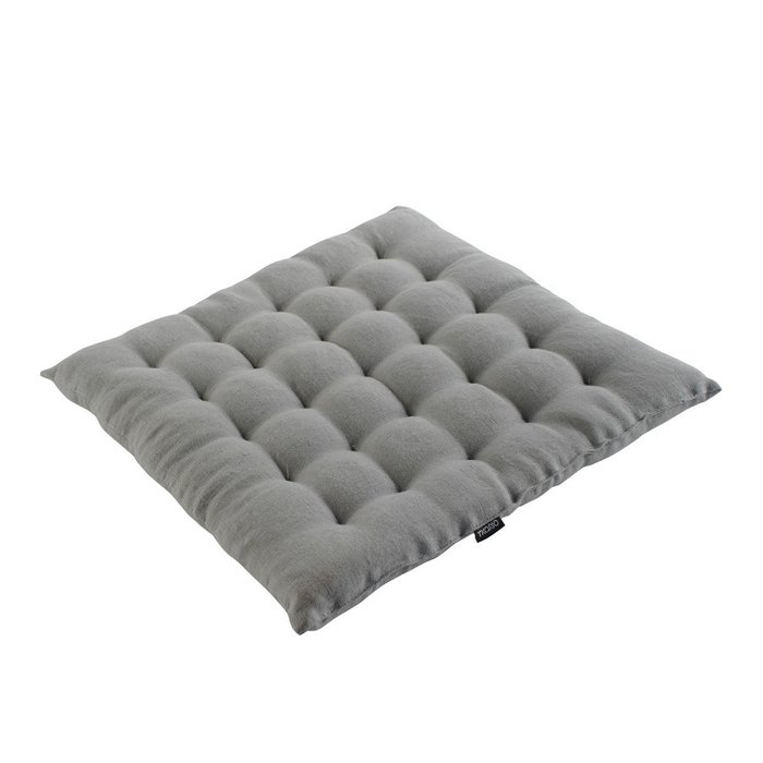 Декоративная подушка на стул из умягченного льна серого цвета - купить Декоративные подушки по цене 1500.0