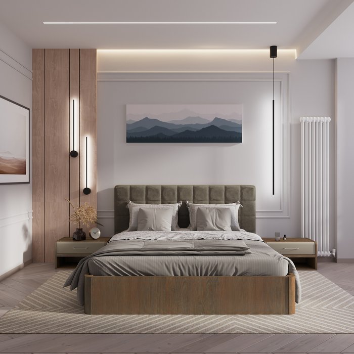 Кровать Сиена 160х200 с серым изголовьем и подъемным механизмом - купить Кровати для спальни по цене 40050.0