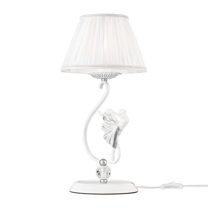 Настольная лампа Elina бело-серебряного цвета - купить Рабочие лампы по цене 8640.0